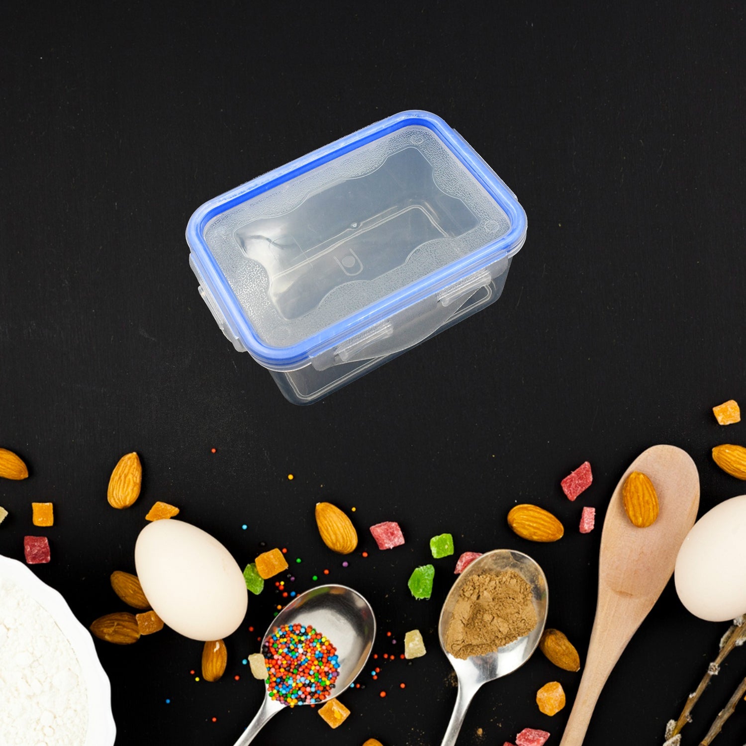 Set of 3 food-grade plastic containers with secure lids. Set of 3 food-grade plastic containers with secure lids.